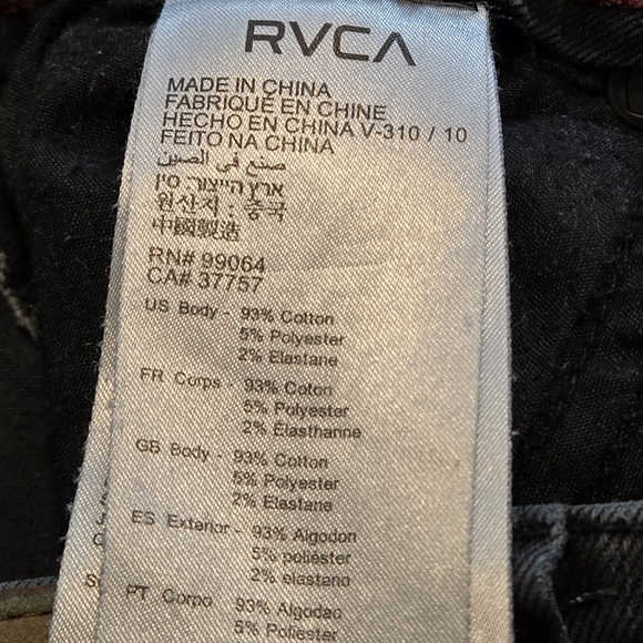 RVCA TAMMY Black Ankle Cropped Jeans Frayed Hem Stretch Women size 29 - Picture 14 of 16